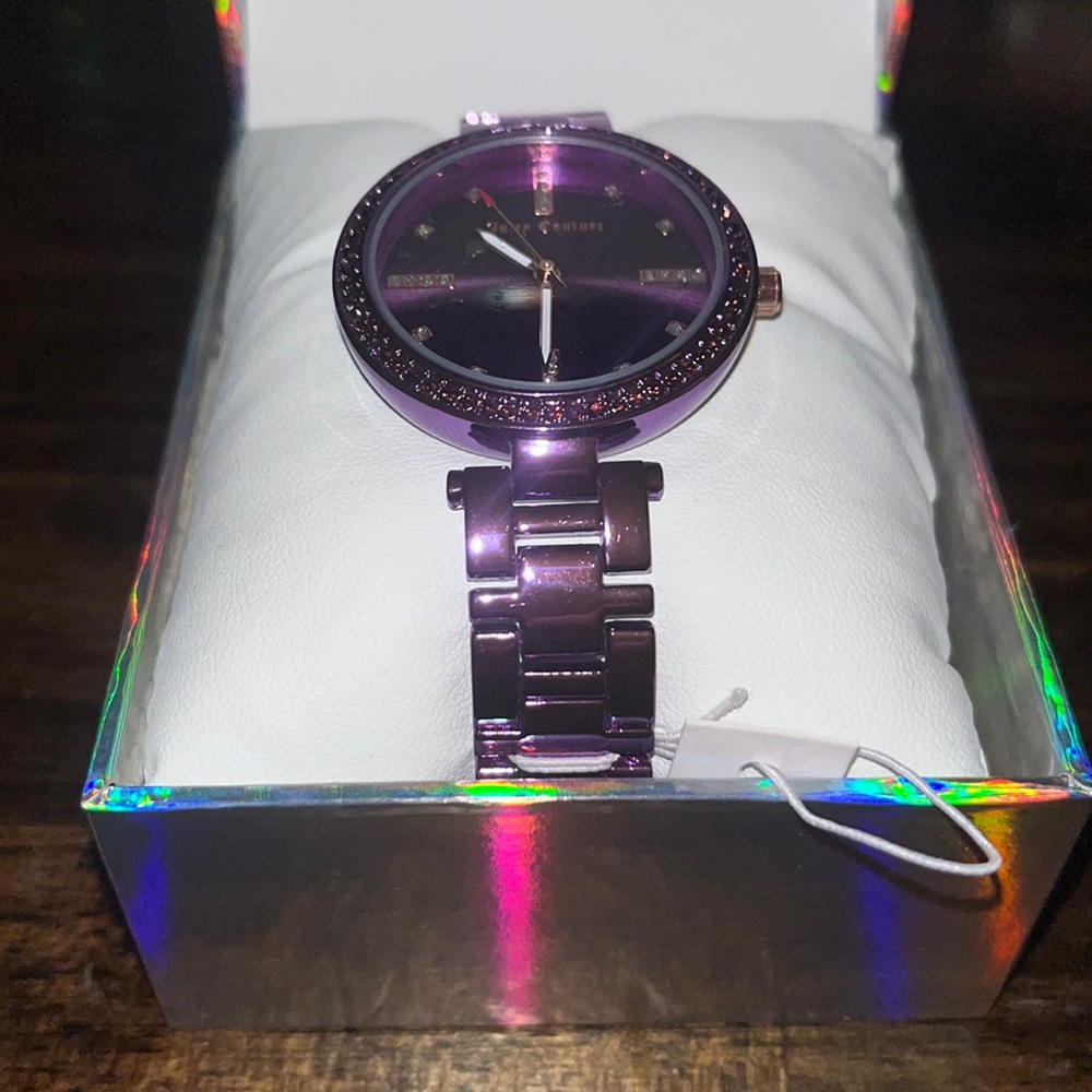 NWT Juicy Couture Los Angeles Purple Metal Watch - Picture 2 of 3